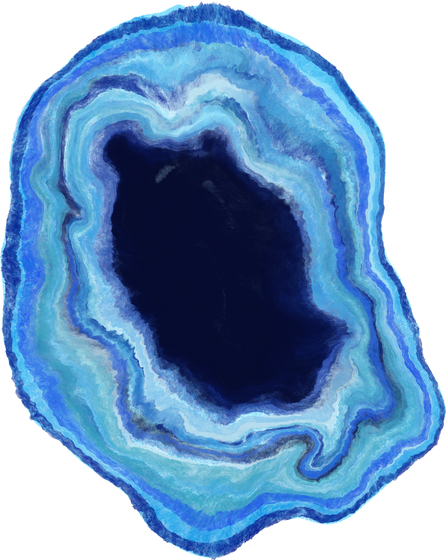 Marbleized Geode Deep Blue Crystal Sliced Geode